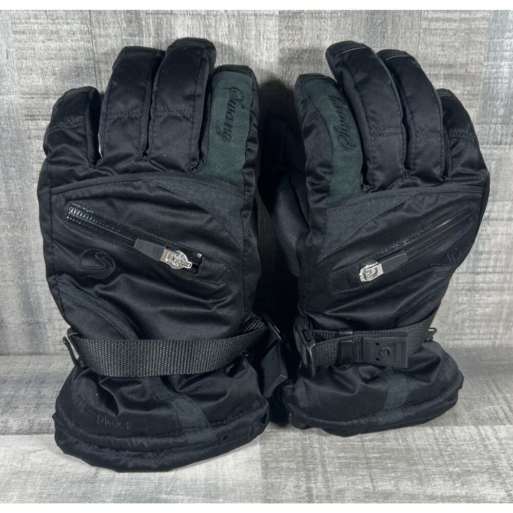 SWANY LADIES SNOWBOARD GLOVES Size M Black Tri-plex-t Adjustable Winter Gloves